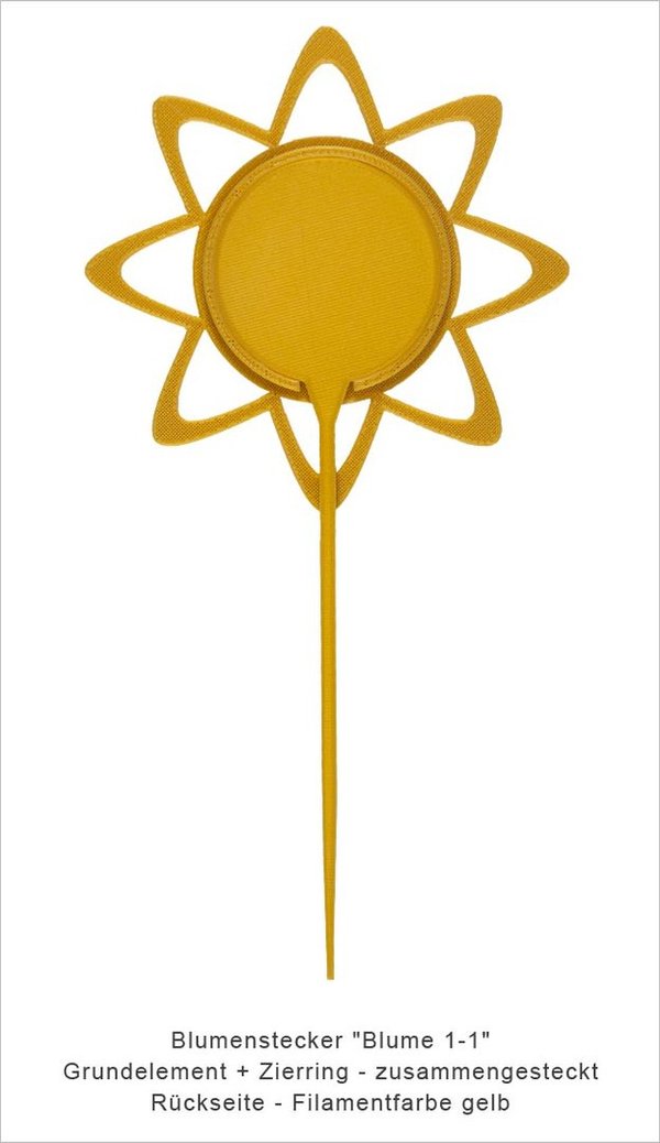 Blumenstecker-Blume 1-1-gelb