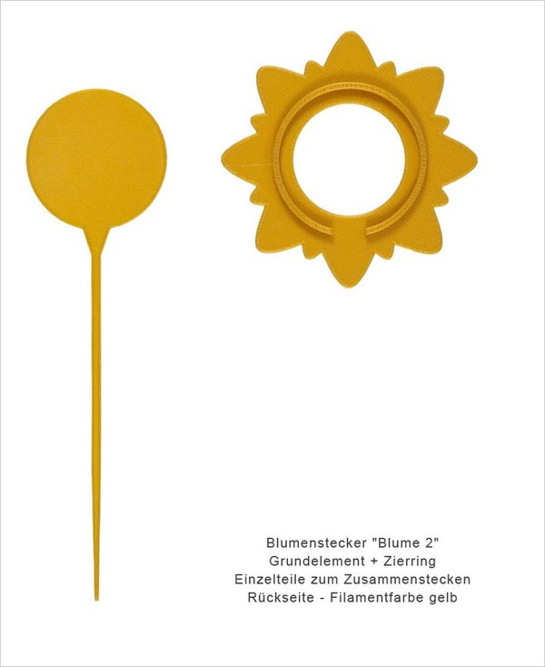 Blumenstecker-Blume 2-gelb