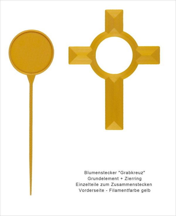 Blumenstecker-Kreuz-gelb