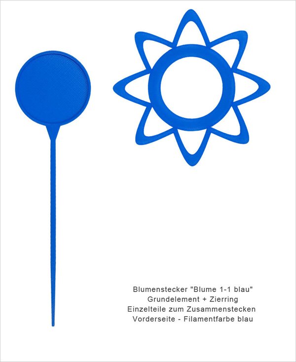 Blumenstecker-Blume 1-1-blau