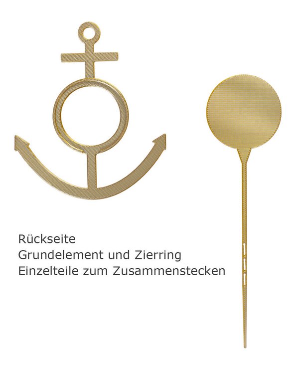 Blumenstecker-Anker-silber-goldfarben