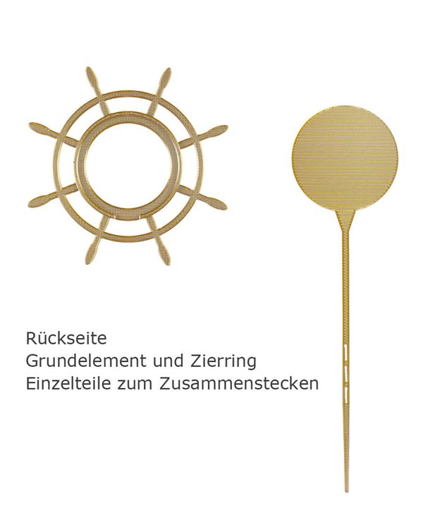 Blumenstecker-Steuerrad-silber-goldfarben