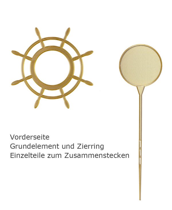 Blumenstecker-Steuerrad-silber-goldfarben