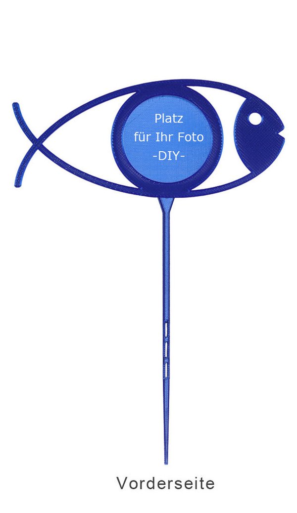 Blumenstecker-Fisch 2-dunkelblau-glänzend