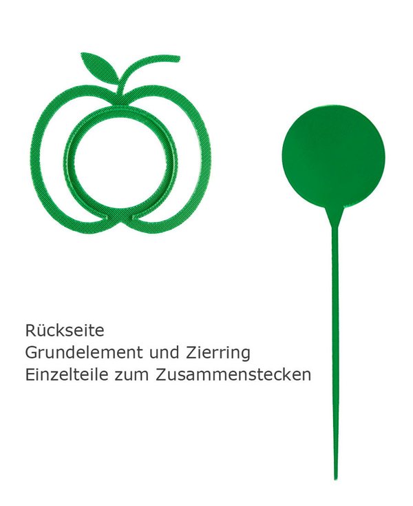Blumenstecker-Apfel-dunkelgrün