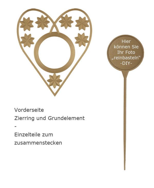Blumenstecker-Blumenherz-bronzefarben