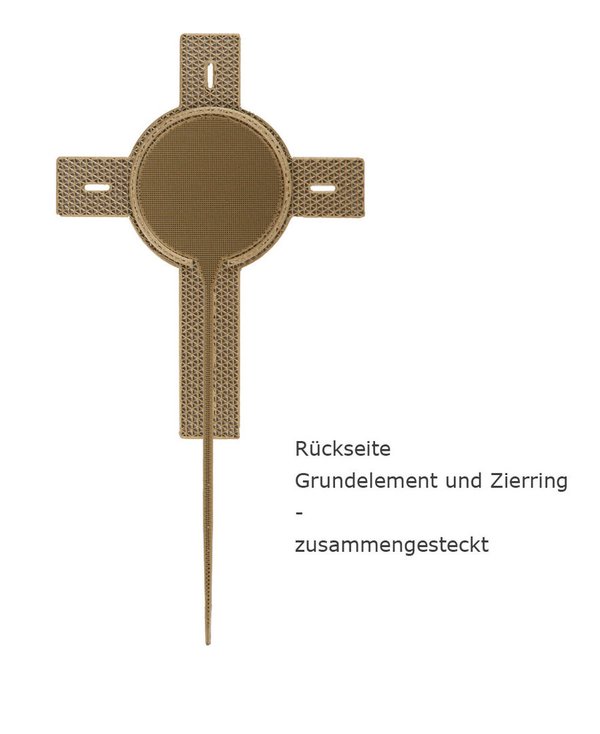 Blumenstecker-Kreuz-bronzefarben