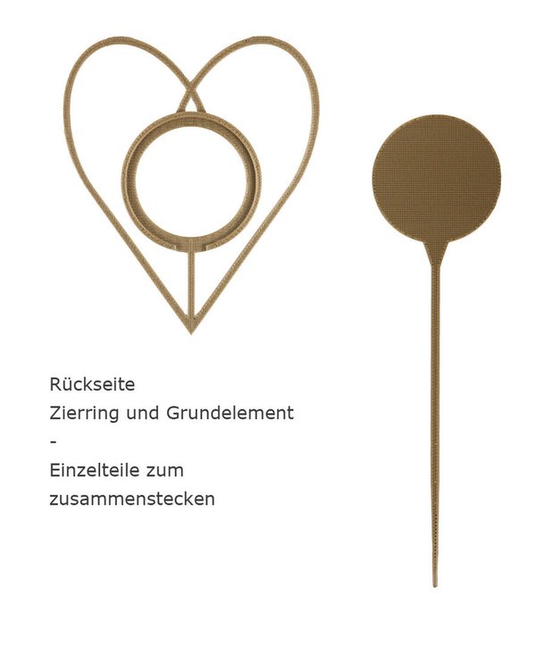 Blumenstecker-Herz-bronzefarben