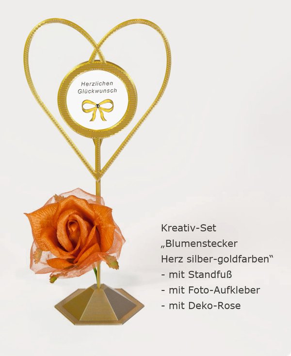 Kreativ-Set-Blumenstecker-Herz-silber-goldfarben