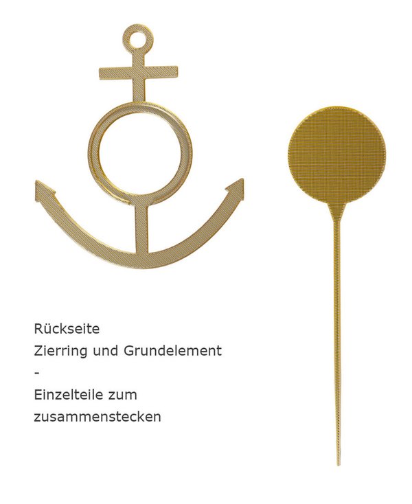 Kreativ-Set-Blumenstecker-Anker-silber-goldfarben