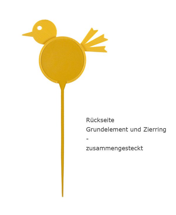 Blumenstecker-Vogel-gelb