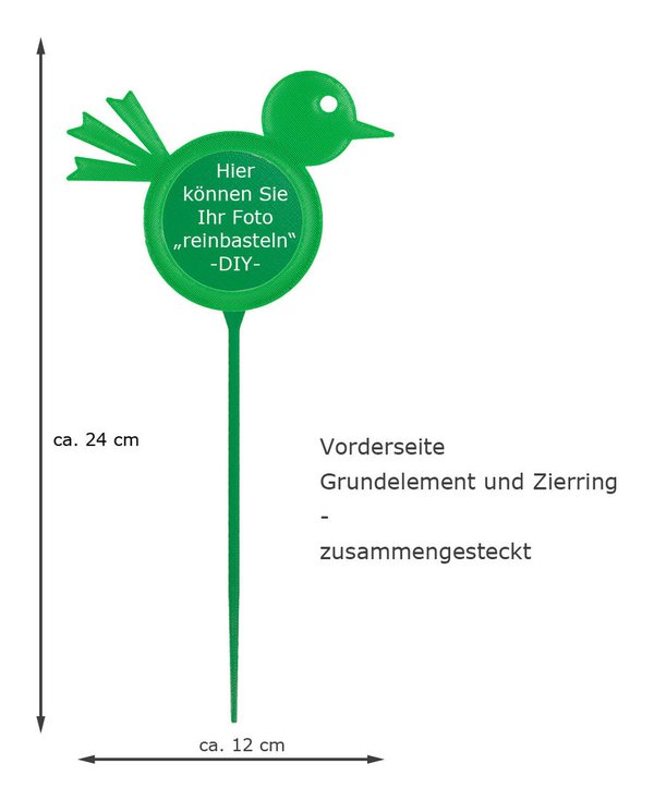 Blumenstecker-Vogel-grün