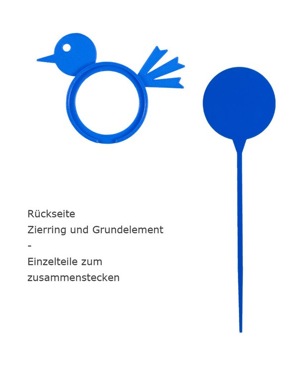 Blumenstecker-Vogel-blau