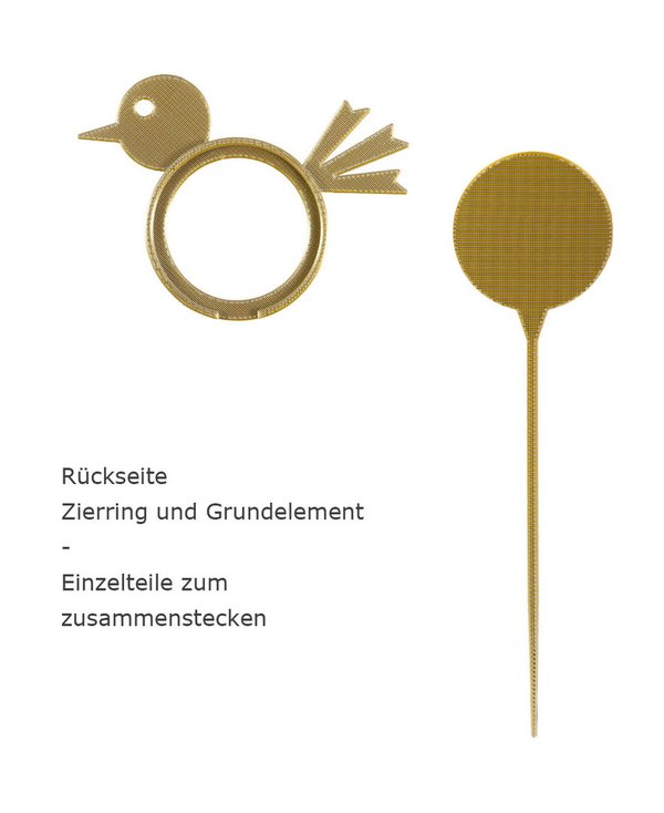 Blumenstecker-Vogel-silber-goldfarben