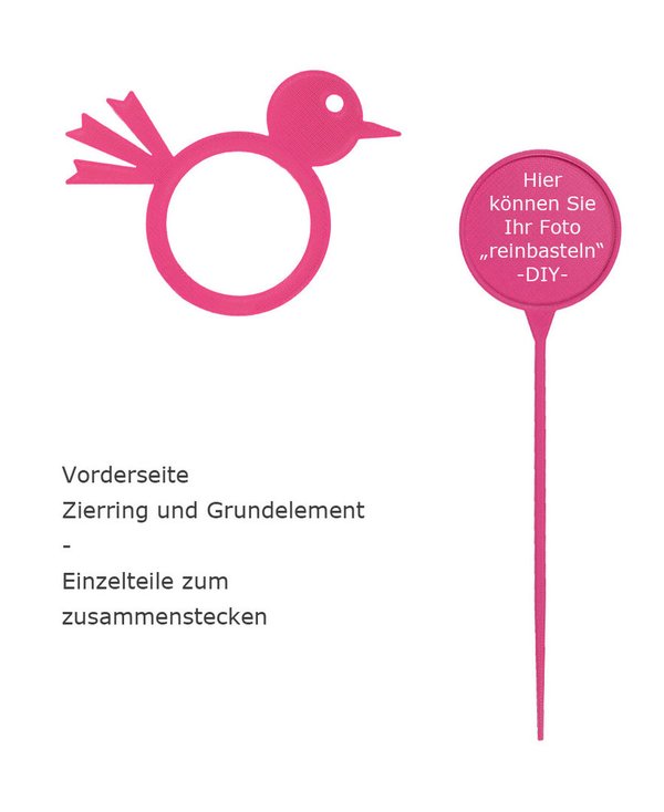 Blumenstecker-Vogel-pink
