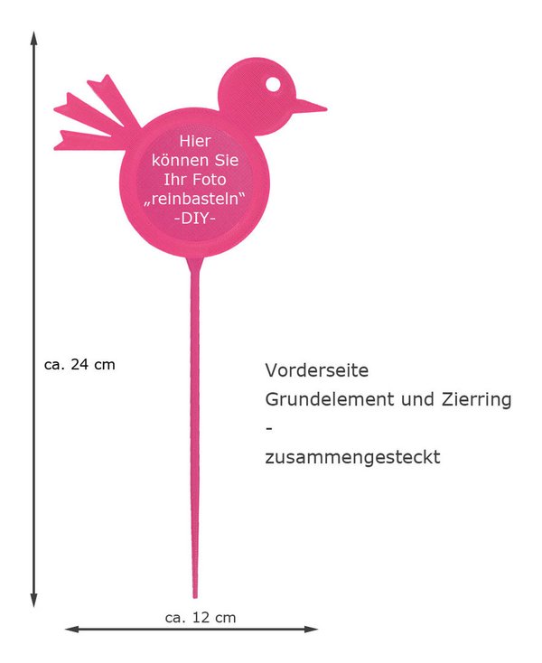 Blumenstecker-Vogel-pink