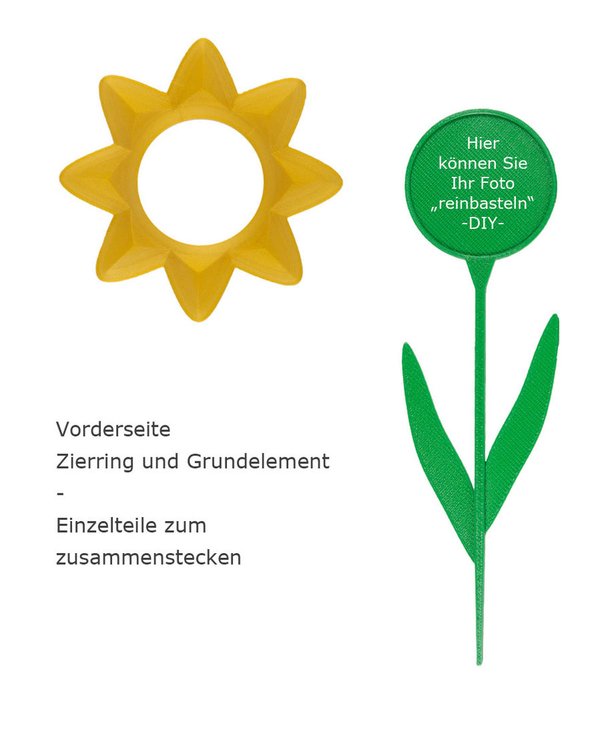 Blumenstecker-Blume 1-gelb-grün
