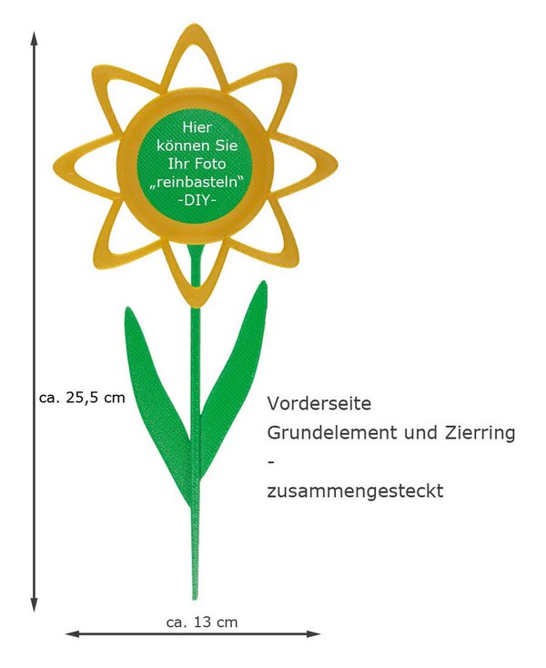 Blumenstecker Blume 1-1 gelb-grün