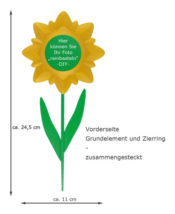 Blumenstecker Blume 2 gelb-grün